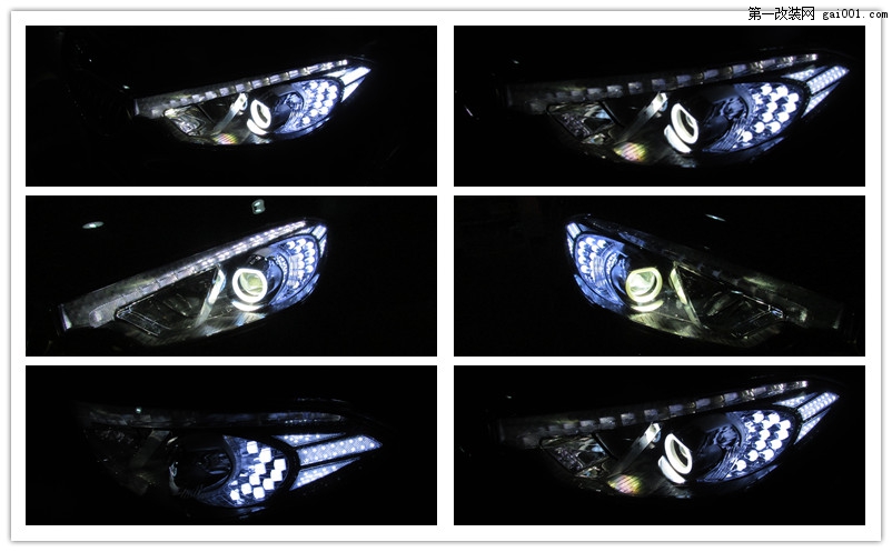 起亚K3灯光升级改装韩版超亮度LED灯眉、泪眼、原装Q5双光...