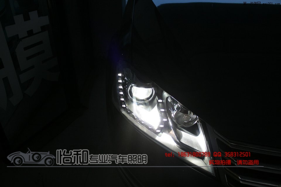 大众新迈腾B7L升级原装高配LED泪眼大灯！