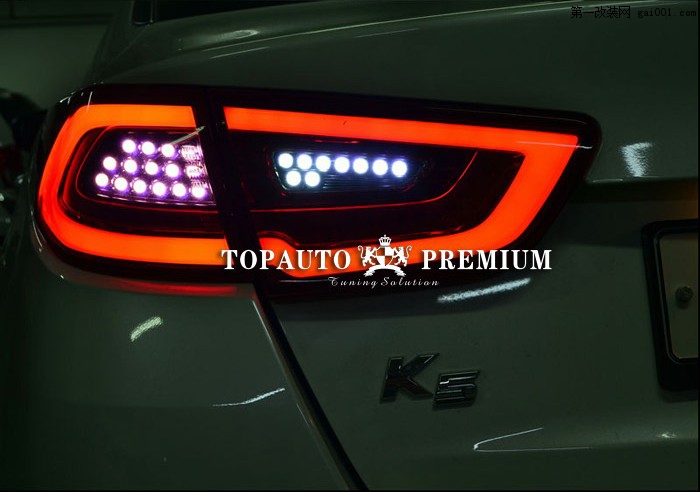 9【图】起亚2014款K5 改装尾灯总成 LED尾灯转向 LED倒车灯改装效果图 