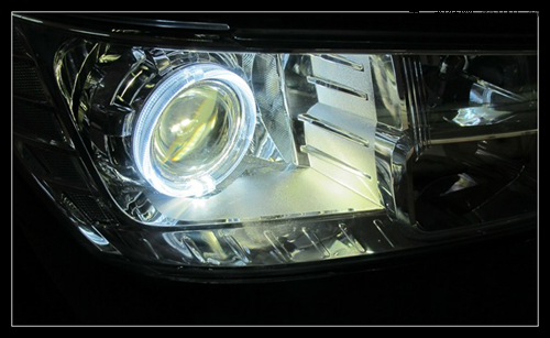 酷威大灯改装海拉3双光透镜 欧司朗氙气灯 欧司朗D1S安定器