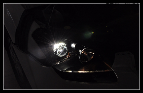 奔腾B50大灯改装全新Q5双光透镜 加装金世莱安定器 雪莱特...