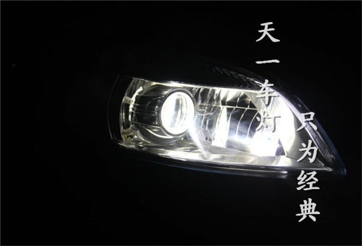 成都晶锐车灯改装Q5海拉LED天使恶魔眼双光透镜氙气大灯总成