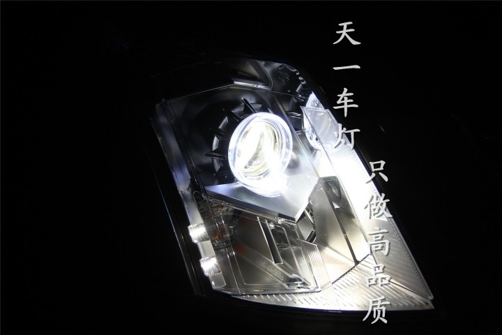成都凯迪拉克SRX车灯改装Q5海拉LED天使恶魔眼双光透镜氙气...