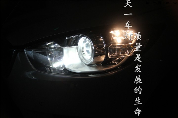 成都马自达CX-5车灯改装Q5海拉LED天使恶魔眼双光透镜氙气...