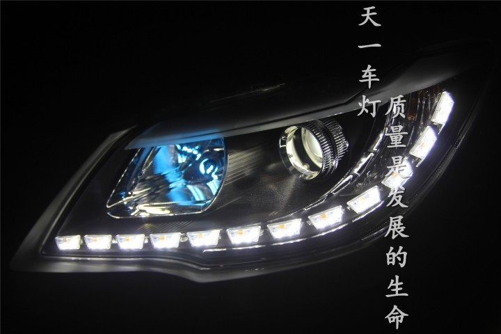 成都比亚迪G6改灯 改装原厂Q5德国海拉双光透镜LED日行灯氙...
