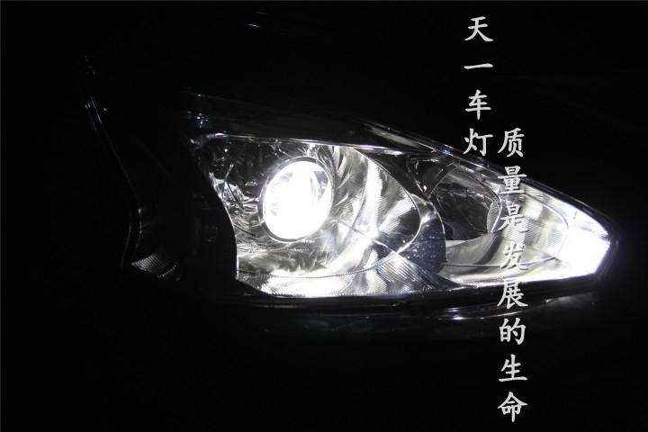 成都新天籁改灯 改装原厂Q5超级海拉5双光透镜氙气灯天使...