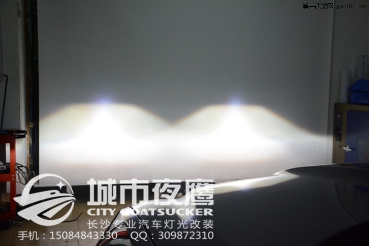 捷豹XF车灯改升级德国海拉5双光透镜湖南长沙城市夜鹰改灯