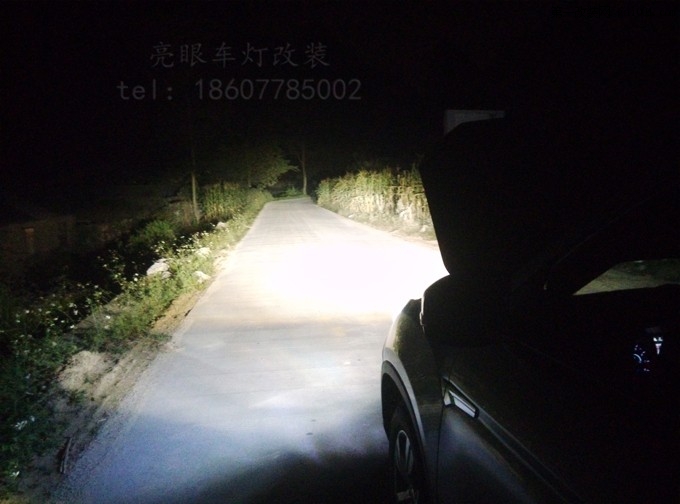 宜州汽车改装-长安CS75改海拉5透镜LED日行灯【河池亮眼车.