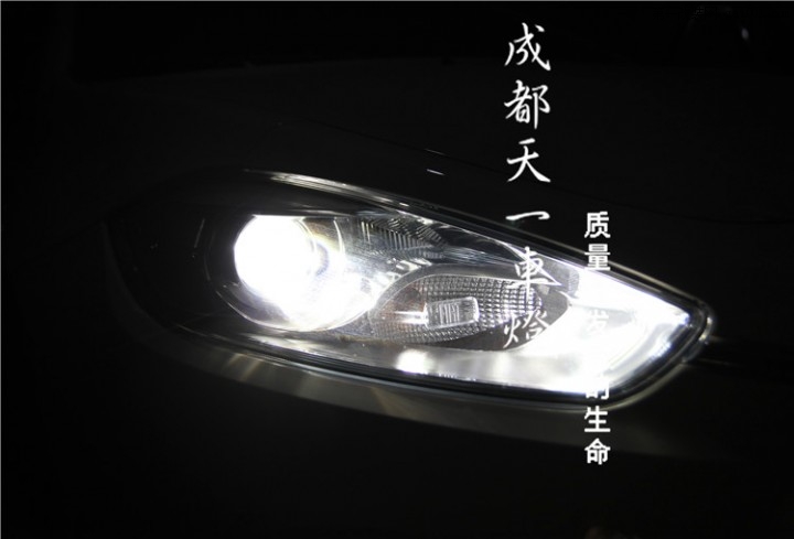 成都菲亚特车灯改装升级海拉5双光透镜|车灯改车灯