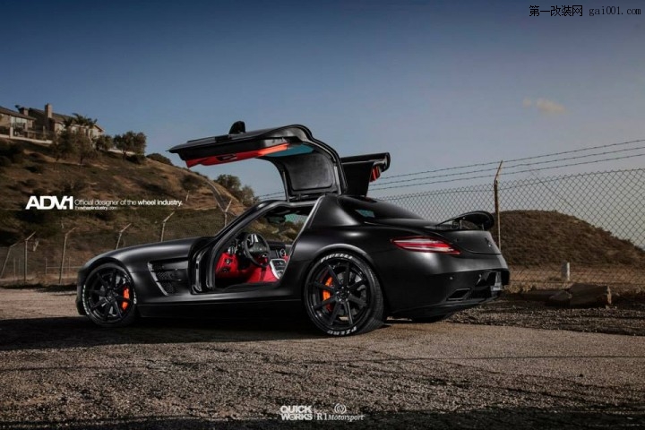 R1 Motorsports改装令人惊叹的黑色梅赛德斯 - 奔驰SLS AMG