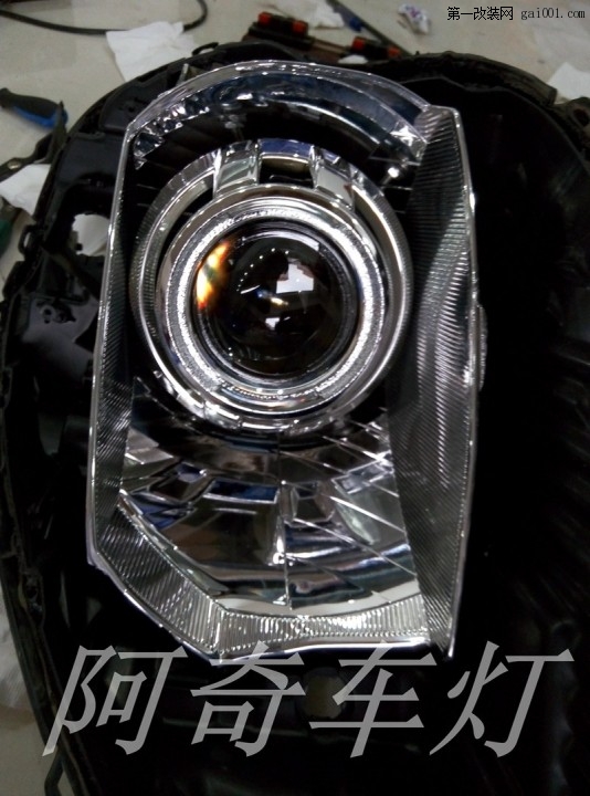 【阿奇车灯】东莞灯光改装 日产骐达大灯升级Q5透镜
