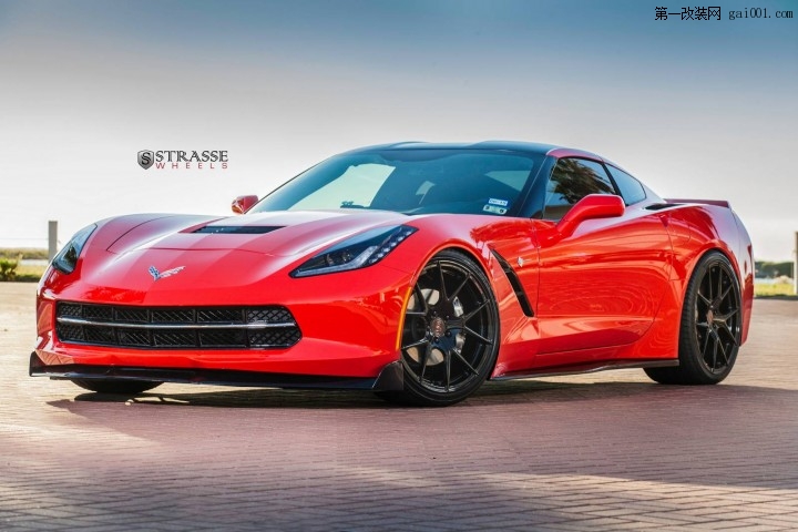 SM5R Strasse Wheels改装火炬红色Corvette C7 Stingray