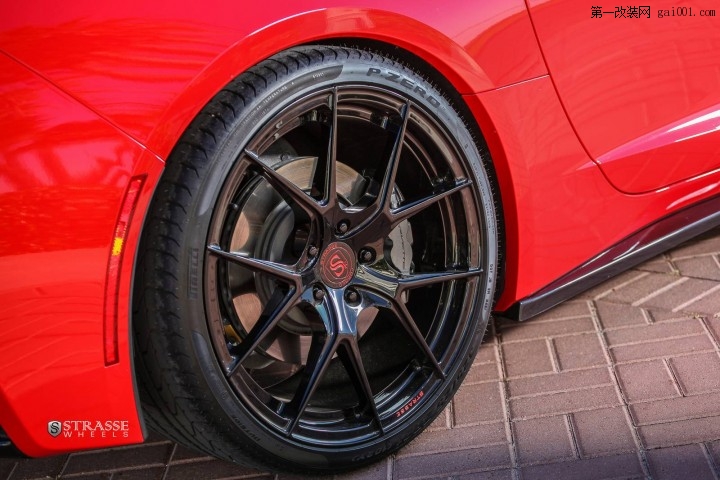 SM5R Strasse Wheels改装火炬红色Corvette C7 Stingray