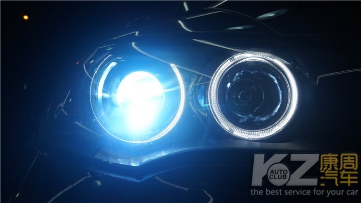 宝马X6改装升级德国KW V3绞牙避震套件BELLOF天使眼冰蓝灯泡