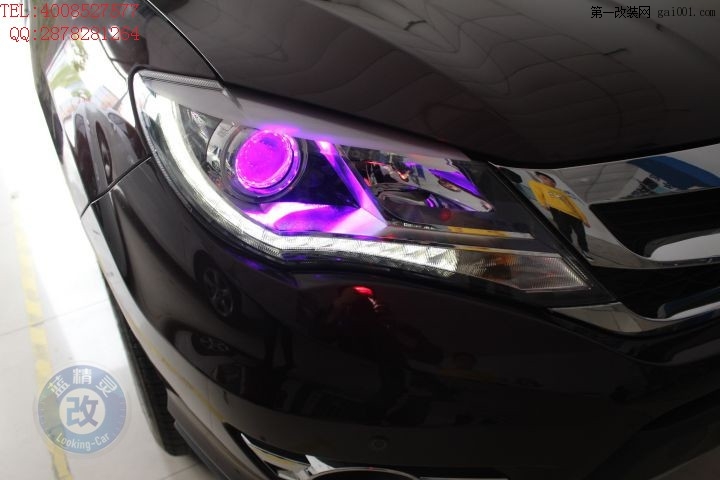 <合肥改灯>比亚迪S7改氙气灯海拉5飞利浦4800K LED紫色恶魔眼