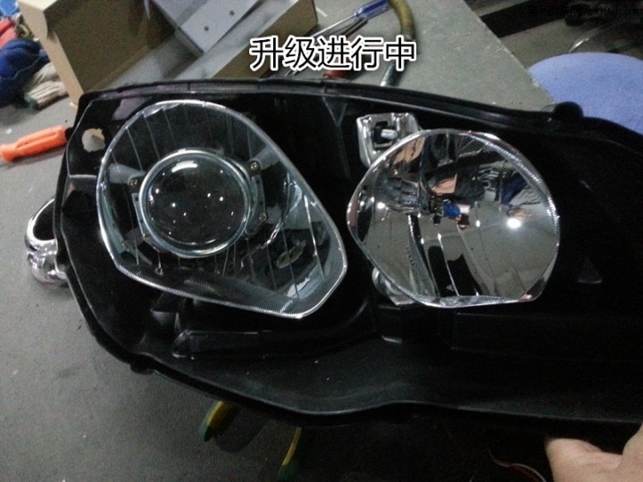 宁波改灯 双氙车灯 东南V6升级Q5透镜