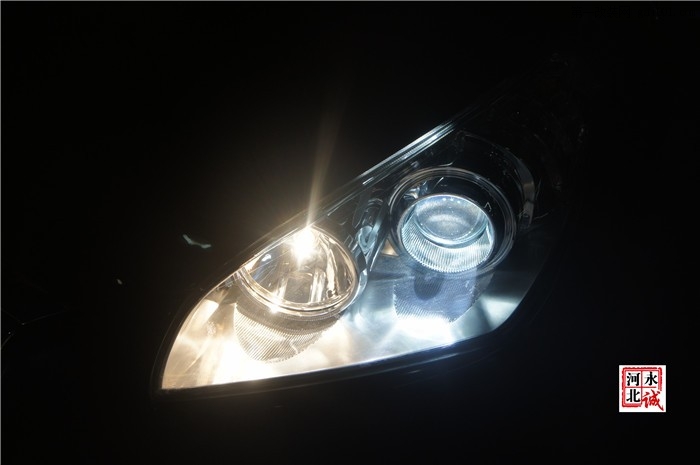 石家庄奔腾B50车灯变亮，改装Q5透镜+雪莱特氙气灯+国产安定