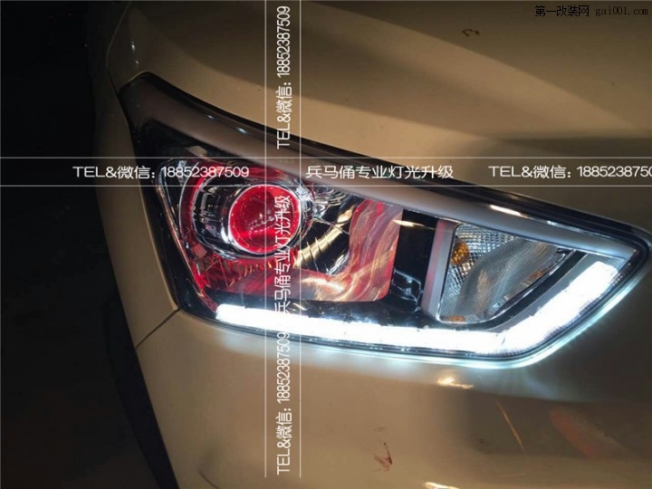 淮安北京现代IX25IX35专业改灯大灯升级透镜氙气灯天使眼