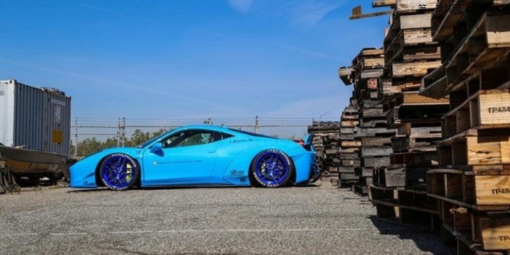 法拉利458 Italia改装蓝色宽体套件