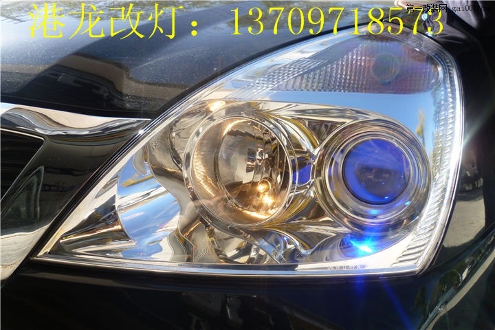西宁港龙改进口起亚VQ商务车双光透镜+蓝色恶魔眼案例