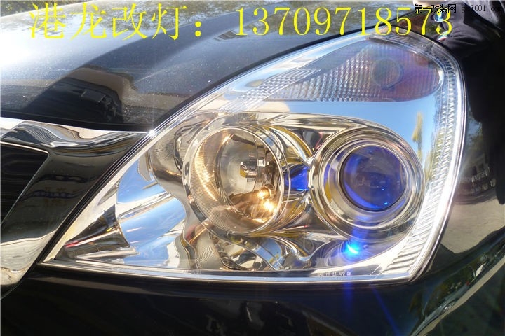 西宁港龙改进口起亚VQ商务车双光透镜+蓝色恶魔眼案例