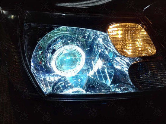 国产金杯面包车车灯升级改装Q5双光透镜国产氙气灯光导天...