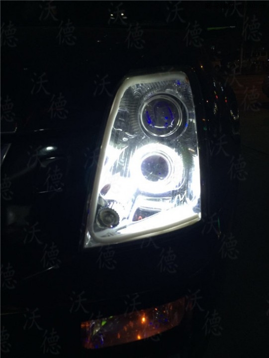 凯迪拉克赛威来沃德灯改升级车灯加装双色LED行车灯泪眼CO...