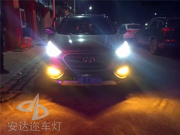 北京现代IX35车灯升级海拉五欧司朗套装