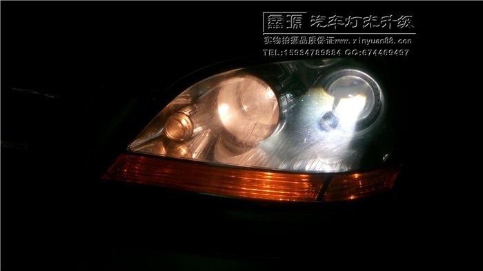 【毕节鑫源车灯】奔驰ML大灯升级海拉5透镜只为灯光效果