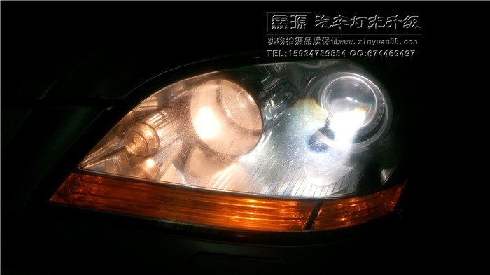 【毕节鑫源车灯】奔驰ML大灯升级海拉5透镜只为灯光效果