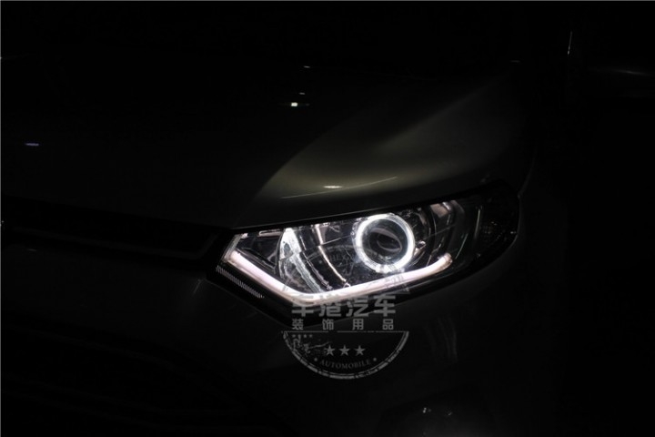 福特翼博改装升级双光透镜氙气大灯—贵阳车港改灯
