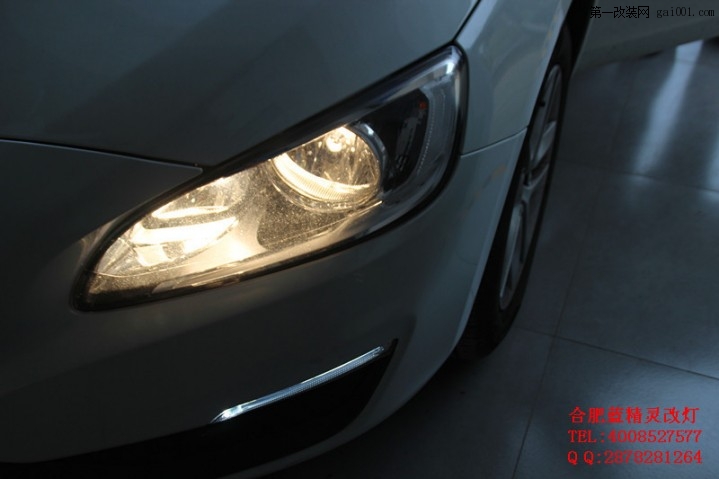 合肥沃尔沃S60车灯改装蓝海拉5+欧司朗氙气灯+欧司朗安定
