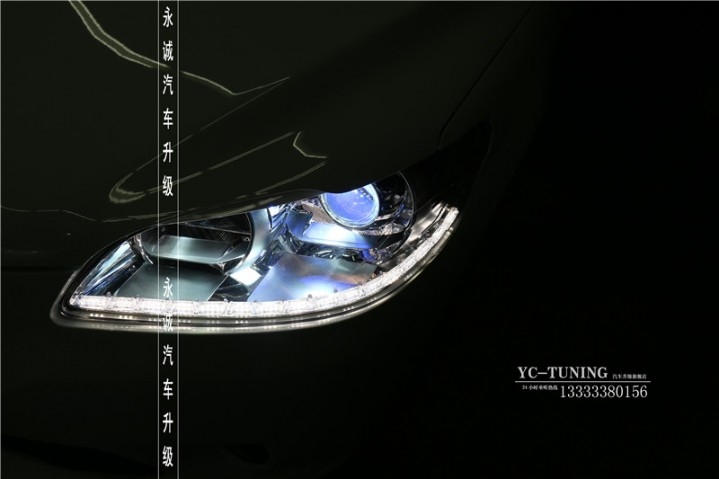 石家庄标致301改灯，Q5透镜+雪莱特4300K氙灯+LED日间行车灯