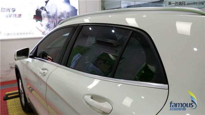 南宁汽车隔热膜-防爆膜-汽车贴膜-奔驰GLA200全车琥珀光学...
