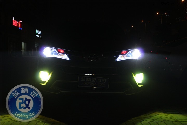 丰田新款RAV4车灯升级首选武汉蓝精灵专业改灯改装氙气灯
