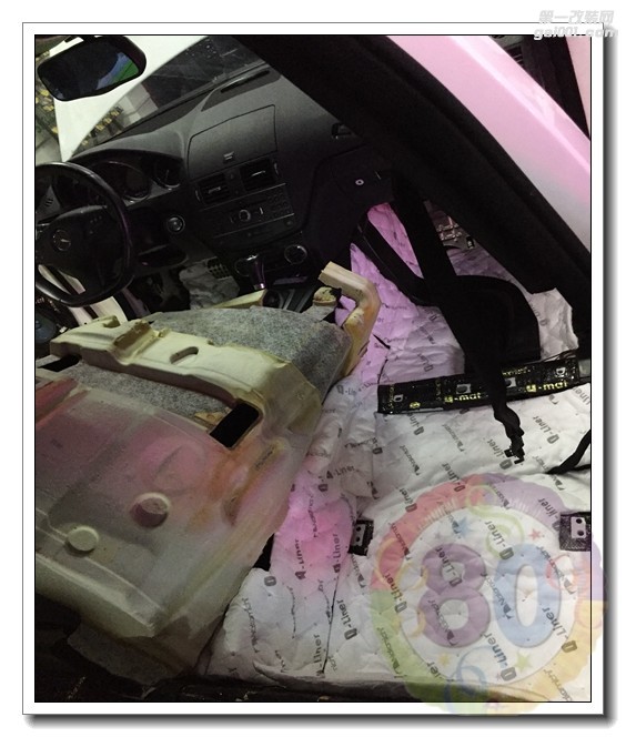 奔驰AMG-C63全车进口中道隔音【武汉80音响隔音改装】作品