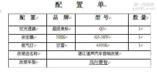 湛江道声音响改装 风行菱智升级超级美标Q5双光透镜 明亮