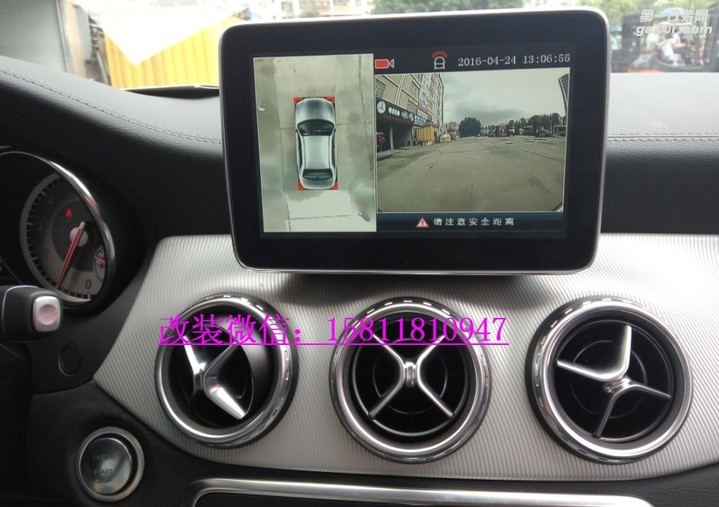 深圳奔驰GLA200改装360全景行车记录仪倒车影像