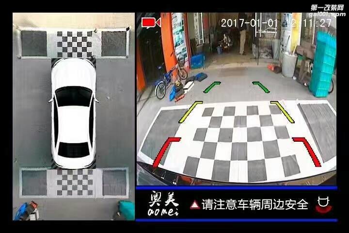 深圳奔驰GLA改装360全景行车记录仪倒车影像