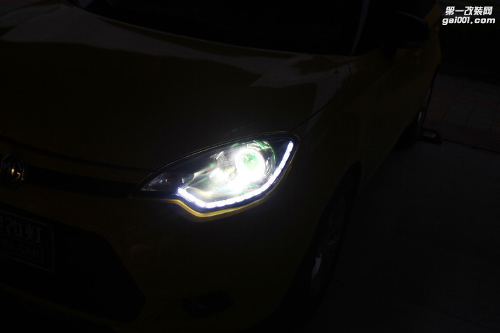 合肥名爵MG3车灯改装透镜氙气大灯白天使绿恶魔眼LED泪眼