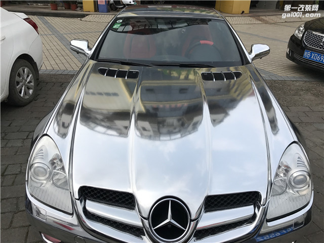 给你好看奔驰clk280汽车贴膜改装色膜电镀银柳州金手指