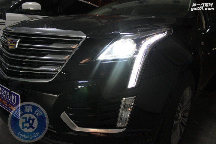 武汉凯迪拉克XT5改汽车大灯改透镜升级氙气灯改LED大灯