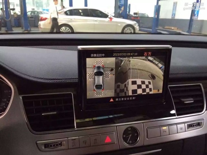 奥迪A8改装高清360度全景 行车记录仪影像