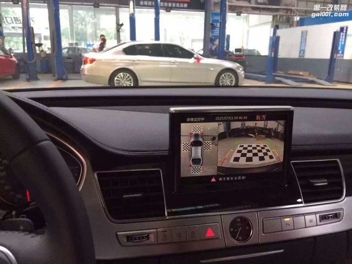 奥迪A8改装高清360度全景 行车记录仪影像