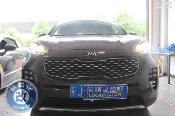 武汉起亚KX5车灯不亮改透镜升级LED氙气灯升级专用日行灯