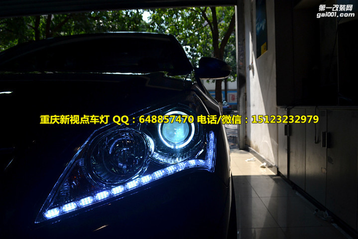 重庆新视点车灯悦动车灯改装海拉5透镜LED日行灯氙气灯