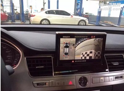 深圳奥迪A8L改装360度全景行车记录仪倒车影像