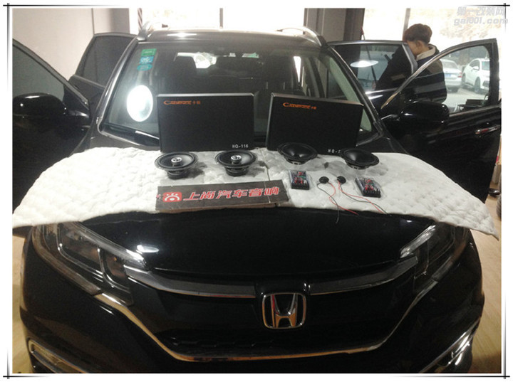 西安上尚本田CRV汽车音响改装美国卡顿HQ206+HQ116同轴