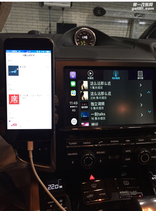 深圳保时捷卡宴改装CarPlay手机互联功能