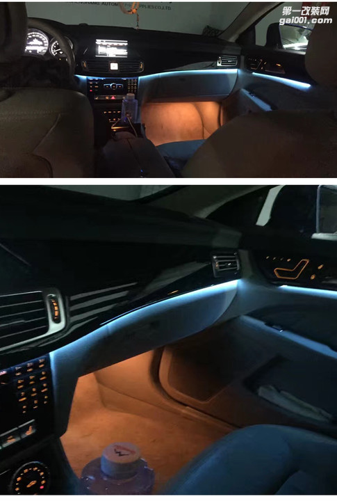 奔驰CLS改装三色氛围灯 仪表盘控制颜色